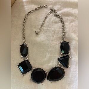 Multi‎ Shaped Black Statement Necklace